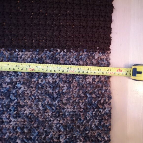 Homemade Crochet 47"x 71" Sage Ivory Brown Multi Brown & Grey Afghan / Throw - Picture 2 of 4